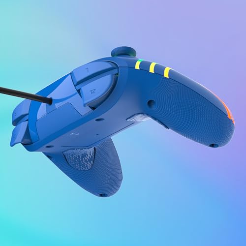 Turtle Beach Afterglow Wave Wired RGB Gaming Controller, Nintendo Switch 2 | Switch Lite, OLED, Hall-Effect Thumbsticks, 2 Mappable Back Buttons, Audio Controls, C-Button for GameChat, RGB Lights, Blue - color: Blue