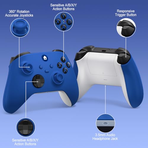 ADHLEK For Xbox Controller, Xbox One Controller- Easily Pair & Switch Between Devices,Compatible with Xbox Series X|S, Xbox One, Windows 10/11 PC - Blue - color: blue