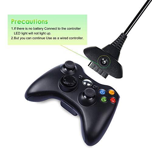 6Ft Charging Cable for Xbox 360, Wireless Controller USB Charging Cable Compatible with Microsoft Xbox360 / xBox 360 Slim Wireless Game Controllers
