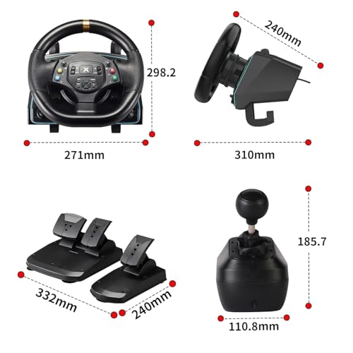 DOYO Gaming Steering Wheel for PC, Xbox One, PS4, Xbox Series X, Switch | 1080° Universal Usb Sim Racing Wheel, Vibration Feedback, Paddle Shifters, Steering Wheel for PC, Xbox Series S, PS3, Switch - color: Black - 1080° Racing Wheel
