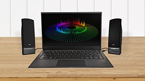 Cyber Acoustics CA-2014USB 2.0 Multimedia Desktop Computer Speakers, Compatible with USB C or A Devices, Adapter Included