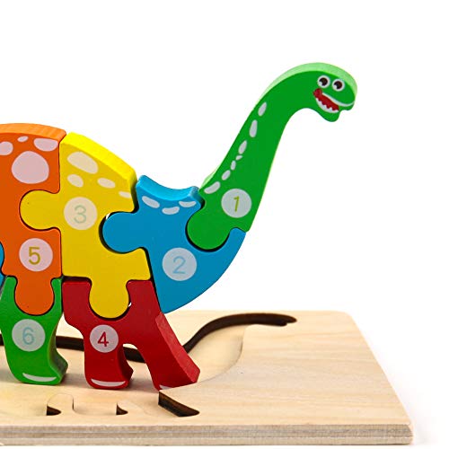 Montessori Mama Wooden Puzzles for Kids Ages 3-5, Montessori Toys for 3 Year Old, Animal Toys Ages 3+, 4-Pack Learning Puzzle