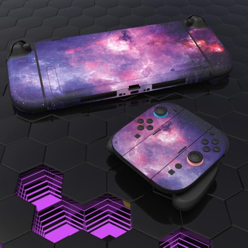 PlayVital for Nintendo Switch 2 Skin Full Set (2-Pack) - Protective Vinyl Decal Stickers for Switch 2 Console, Joycons, Handle Grips & Dock | No Residue, Anti-Scratch - Nebula Galaxy - color: Nebula Galaxy