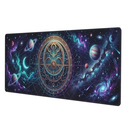 Extended Gaming Mouse Pad, Large Mouse Mat, XL Desk Pad for Keyboard and Mouse, Non-Slip Rubber Base & Stitched Edges for Gamer Office 31.5x11.8 in - color: 3