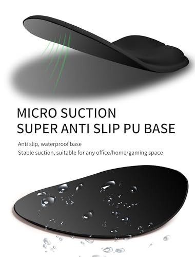 Palm-Rest and Wrist-Hugging Mouse Pad Wrist Rest, Ergonomic Wrist Support with Curve Fitting Cushioned Memory Foam for Carpal Tunnel Pain Relief, 9.9 x 8.3 Inch, Dark Night Black - color: Dark Night Black