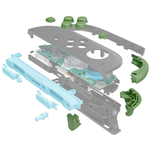 eXtremeRate DIY Replacement Full Set Buttons for Joycon 2, Custom ABXY Direction Keys Dpad + - C Home Capture Release L R ZR ZL Trigger Buttons for Nintendo Switch 2 Controller - Matcha Green - color: Matcha Green