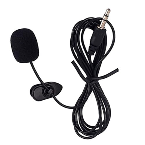 SEWACC Portable Mini Clip Microphone Plug for Smartphone Tablet Voice Capture Compatible with Computer Recording Interview Streaming Black