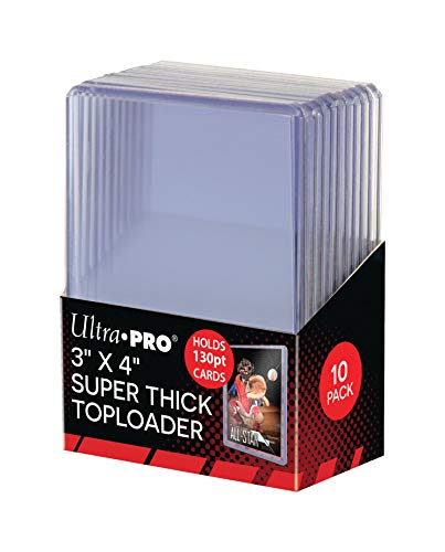 Ultra Pro 82327 3 x 4 inch Toploaders Super Thick (10 Count), Cream, 130pt - size: 130pt (Card Thickness)