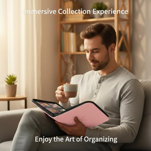 336 Card Binder, 4-Pocket Zipper Binder for Trading Cards, Side Loading Water-Resistant Album for MTG, TCG & Sports Cards (Pink) - color: Card Binder 4 Pocket Pink