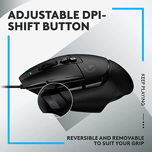 Logitech G502 X Wired Gaming Mouse - Black | Optical Switches, 13 Buttons, Infinite Scroll, PC/MacOS Compatible - color: Black, style: Wired