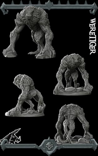 Bloodpelt, The Crimson Stalker | WereTiger Miniature for Tabletop Games Like D&D and War Gaming Medium (Normal Size)