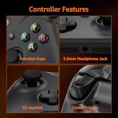GMVOX Wired Controller for X-BOX ONE,Support Turbo Function,Gamepad with 3.5mm Audio Jack&Dual Vibration,, Compatible with X-BOX One/One S/X, X-BOX Series S/X, PC, IOS, Android Platforms,Black (2 Pack) - color: 2 pack&Black