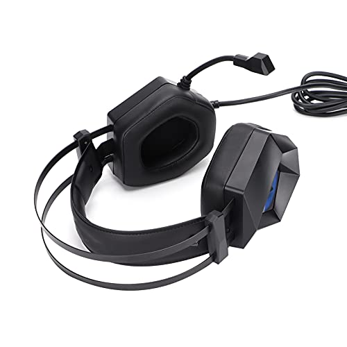 Wired Competitive Gaming Headset Noise Cancelling Over Ear Stereo Headphones for PC with LED Light