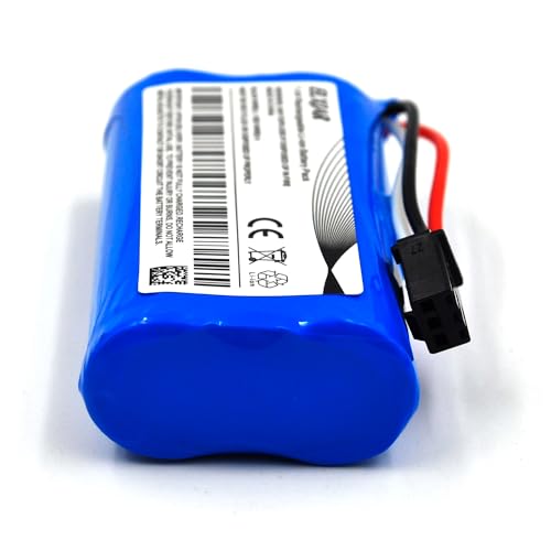 Coonyard (2-Pack) 7.4V 1500mAh Li-ion Battery Replacement for RC Car Huina 1575, DEERC D60, Stunt Watch, Off-Road Clamping Vehicle with SM-3P Plug and USB Charging Cable