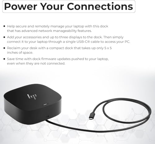 HP USB-C Dock G5 and Charging Bundle - HP Docking Station Dual Monitor 5TW10AA / 5TW10UT / 5TW10AA#ABB with 120W Adapter, HDMI, DisplayPort, USB-C Cables + Microfiber Cloth (Renewed)
