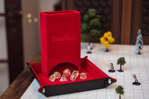 FanRoll Fold Up Dice Tower: Red, Role Playing Game Dice Accessories for Dungeons and Dragons - color: Red