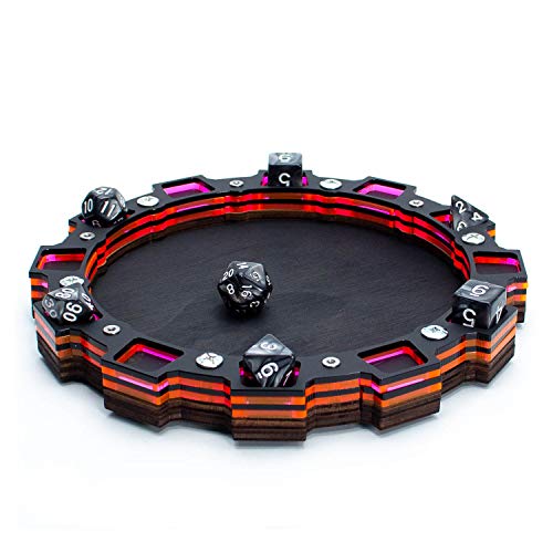 Dice Tray~Sprocket Design for Gaming, Tabletop, RPG ~ Color Options~C4Labs (Radium Pink) - color: Radium Pink
