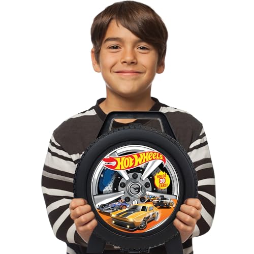 Tara Toys Hot Wheels 30 Car Case, 1:64 Scale Die-Cast Toy Vehicle Organizer | Wheel-Shaped Storage Case with Handle, Durable Plastic Play-Display, Officially Licensed Amazon Exclusive Collection Box - style: Special Edition 30 Car case
