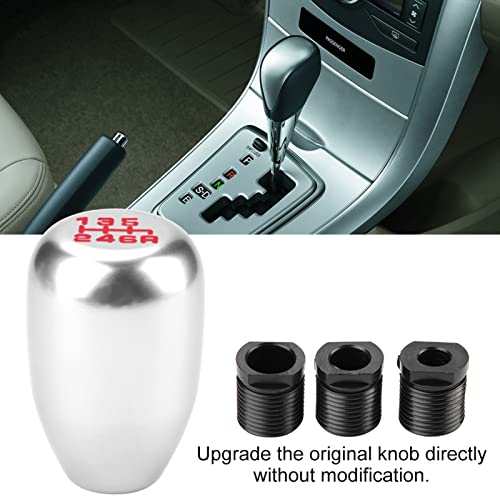 Dweekiy 2.25 Inch Silver Universal Manual Gear Shift Knob - Direct Replacement 6 Speed Shifter Head with Adapters for Most Cars - color: Silver