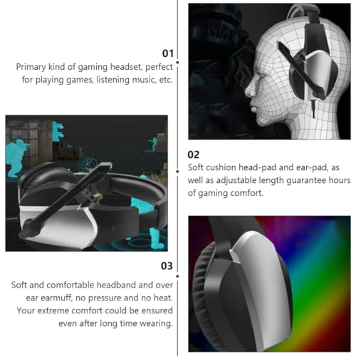 GANAZONO Professional Gaming Headset with Noise-canceling and Sound Absorption Features, Plastic Over-Ear Gaming Headphones for Computer Use, for Watching Movies and Chat