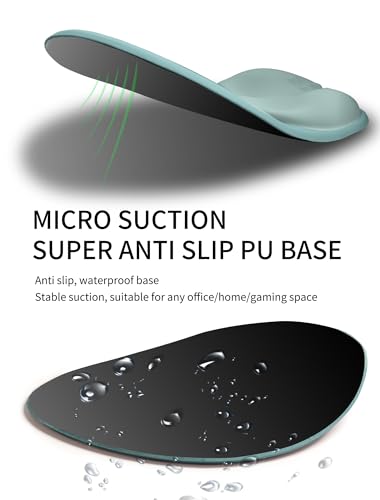 Palm-Rest and Wrist-Hugging Mouse Pad Wrist Rest, Ergonomic Wrist Support with Curve Fitting Cushioned Memory Foam for Carpal Tunnel Pain Relief, 9.9 x 8.3 Inch, Azure Dream - color: Azure Dream