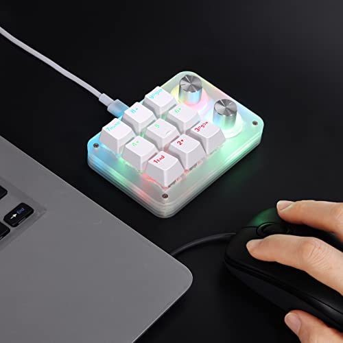Koolertron 9-Key Mechanical Numpad with 2 Programmable Knobs, LED Backlit Macro Gaming Keyboard, Fully Customizable Numeric Keypad for PC - style: 9 Keys//Red switches/RGB Backlight/02