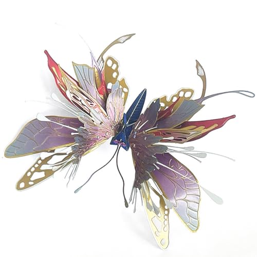 Butterfly 3D Metal Puzzle for Adults, Mechanical Butterfly Metal Model Building Kit, 50+PCS Steampunk Bionic QianYuDie Jigsaw Puzzles Animal, DIY Craft Kit Toy Gift -KIT - style: 50PCS+, KIT Version, Edition 1