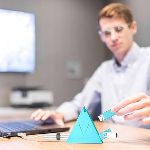 USB 3.0 Hub,4 Port USB Hub Tower,2ft Cable USB Splitter for Laptop, PC, Xbox One, PS4, PS5, iMac, Surface Pro, XPS, Desktop, Flash Drive, Mobile HDD (Blue) - color: Blue-A