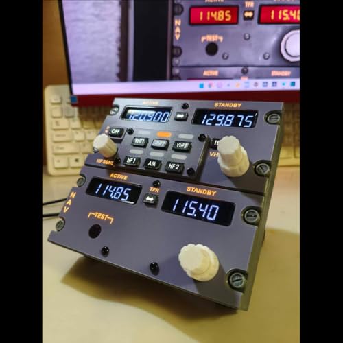 B737 1:1 COCKPIT Radio Tuning Panel (RTP) for MSFS2020, MSFS2024, X-Plane 12 - Compatible with ZIBO737, PMDG737 + Universal Travel Adapter for Japan, UK, EU, AU and US Standards (Dual-USB/Black)