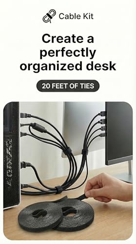 314 Piece Cord Organizer & Cable Management Set, All in One Desk and TV Cable Management Kit with Clips, Sleeves, Ties, Mounts for Home Office Perfect Tech Organizer Scissors & Travel Case Included