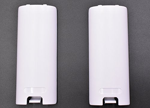 Art&Beauty 2 Pack of Replacement Battery Back Door Cover Shell for Nintendo Wii Remote Controller (White) - color: White