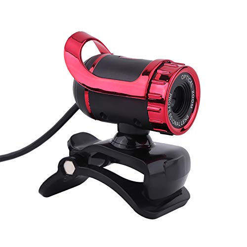 HD Webcam 1080P with Built-in Microphone 10-Meter Voice Pickup, 360° Rotation & 30° Tilt Adjustable Stand, for Video Conferencing Online Learning Streaming Gaming Remote Work - color: Red