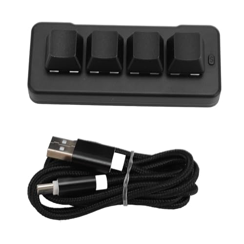 Tangxi Mini 4 Key Keypad, Support USB and Bluetooth, Self Programming, One Handed RGB Mechanical Gaming Keyboard for Phone Computer Tablet