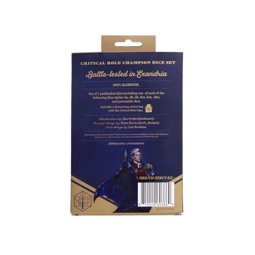 Critical Role Champion Dice Set: Percival Fredrickstein Von Musel Klossowski De Rolo III