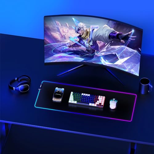 RedThunder K84 Wireless Keyboard and Mouse Combo, Rainbow Backlit Rechargeable Battery, 75% Layout TKL Ultra Compact Gaming Keyboard & Lightweight 3200 DPI Honeycomb Optical Mouse (Black-White) - color: Black White
