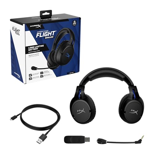 HyperX Cloud Flight – Wireless Gaming Headset for PS5 and PS4, Up to 30-hour battery, Memory foam ear cushions and premium leatherette, Noise-Cancelling Microphone with LED Mic Mute - style: PlayStation