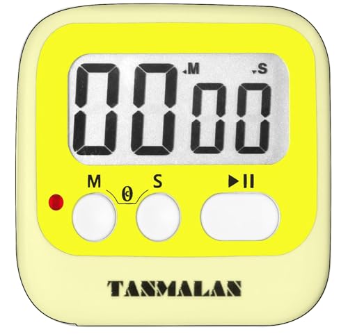 Easy to USE, Digital Timer Kitchen Timer, Magnetic Timer,Tanmalan (6.0-Yellow) - color: Yellow - 2 Pack