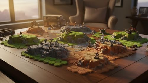 Renegade Game Studios Heroscape Terrain Expansion - 63 Hex Tiles | Lands of Valhalla Customizable Board Game Set, Sand and Rock Hexes, Compatible with All Master Sets, Ages 14+