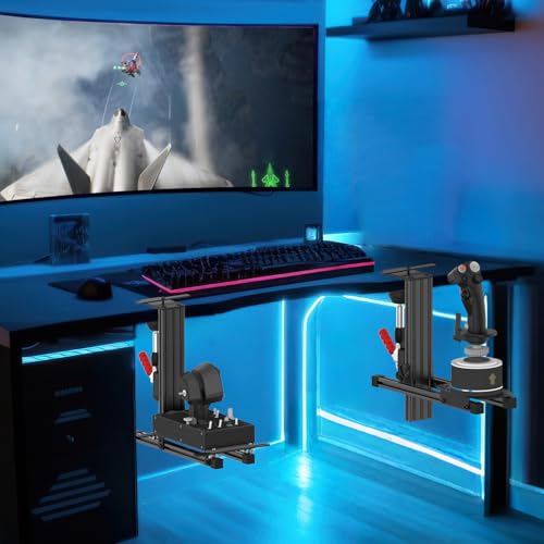 wuutyty 2-Pack Universal Flight Simulator Desk Mount, Adjustable Stand for HOTAS Joystick and Throttle, Compatible with Logitech X52/X56, Thrustmaster T.16000M/T.Flight, WINWING ORION