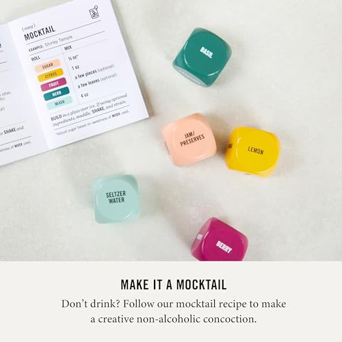 Two Tumbleweeds Mixology Dice - Set of 9 Dice to Inspire Craft Cocktails & Mocktails with Recipe Booklet - Unique Gift for Kitchen or Bar