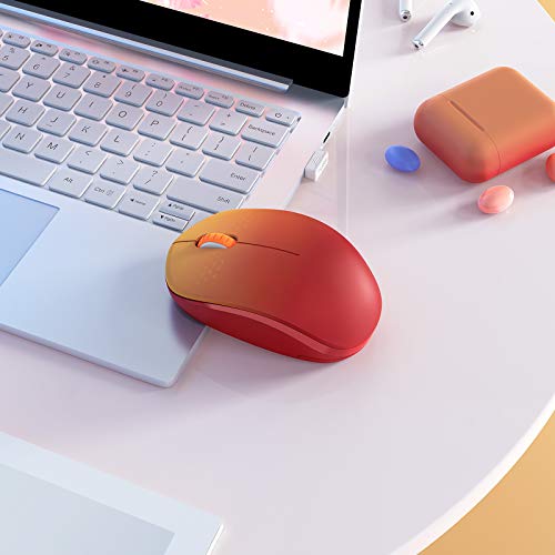 seenda Wireless Mouse for Laptop, 2.4G Noiseless Mouse with USB Receiver - Optical Tracking Portable Computer Mice for Chromebook, PC, Tablet, Windows System, 24 Months Battery Life - Gradient Red - color: Gradient Red