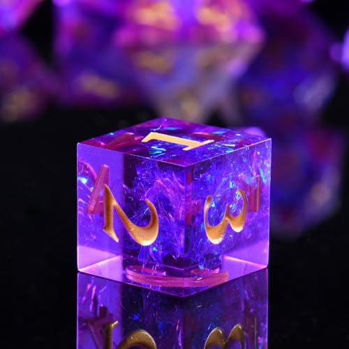 DND Dice Set, 7 Pcs Sharp Edge D&D Dice Polyhedral Resin Dice for Dungeons and Dragons RPG MTG Role Playing Table Games