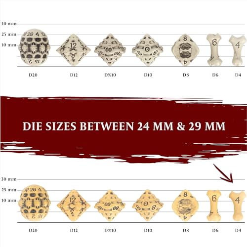 D4 Dice Set - Set of Six 4 Sided Dice - Skull & Bone Themed RPG Dice. Cool & Unique Gift and Compatible with Dungeons & Dragons (DND), D&D, Pathfinder, D and D. (Ancient Bone Yellow) - color: Ancient Bone Yellow, style: Six D4