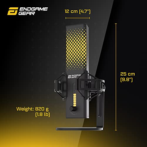 ENDGAME GEAR XSTRM USB RGB Microphone for PC Gaming, Cardioid Gaming Mic, Black | USB RGB condenser gaming microphone, cardioid pickup, plug and play, for PC gaming and streaming - color: Black
