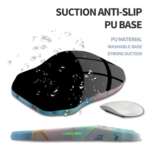 Ergonomic Raised Mouse Pad Wrist Support with Bilateral Slope Memory Foam Mousepad for Wrist Rest and Carpal Tunnel Pain Relief 11.8x7.9〃Blue Marble - color: Blue Marble