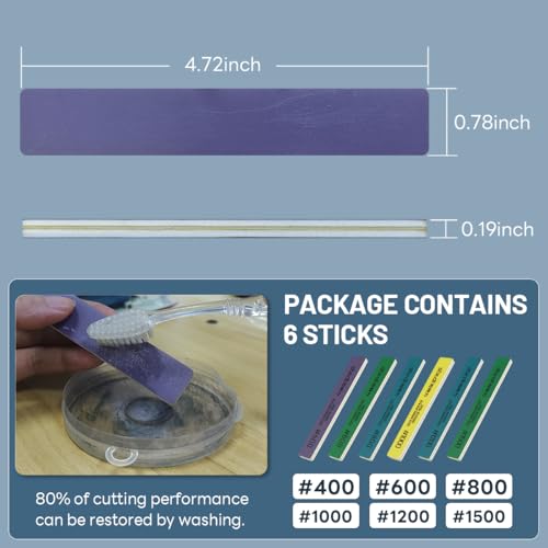 stedi Sanding Sticks, Model Hobby Making Tools,(400-1500 Grit) | Polishing Sanding Sticks Tools for Gundam Repairing Plastic Miniature Model 6PCS(#400+#600+#800+#1000+#1200+#1500) - style: 6PCS(#400+#600+#800+#1000+#1200+#1500)