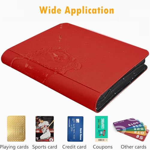 1000+ Pockets Trading Card Binder, 16 Pocket Ringless Side Loading Card Holder Album, Trading Card Album Fit for YuGiOh, MTG, TCG, Game Cards, Sports Cards, Business Cards (Red) - color: Red
