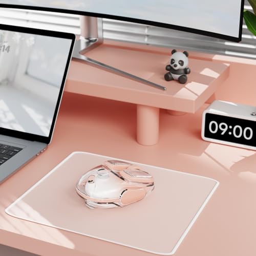 SEUNKWANG EWEADN Q9 Wireless Clear Mouse Dual Mode Bluetooth & 2.4G USB Computer Mouse with RGB Lighting, Silent Clicks, Multi-Device Compatibility for Laptop, PC, MacBook, iPad Cute Mouses-Gradient - color: Gradient