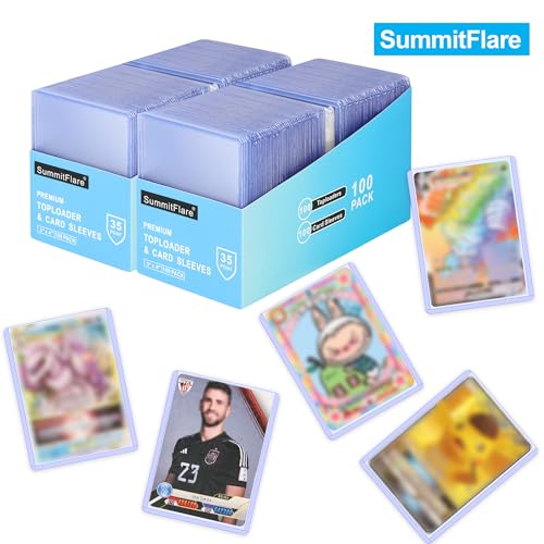 1000 Pack Card Sleeves & Top Loaders, Protects 500 Standard Cards, 3"x4" Hard Plastic Card Protectors, Premium Rigid Holder for Trading Sports Football Game Cards (500 Rigid + 500 Clear) - size: 500 Top Loaders + 500 Card Sleeves