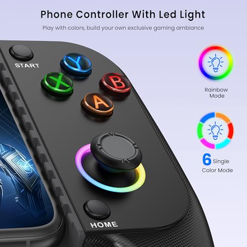 AXYBCOOL Mobile Wireless Phone Controller for iphone/Android with Hall Joystick, Mobile Game Controller with Phone Case Support